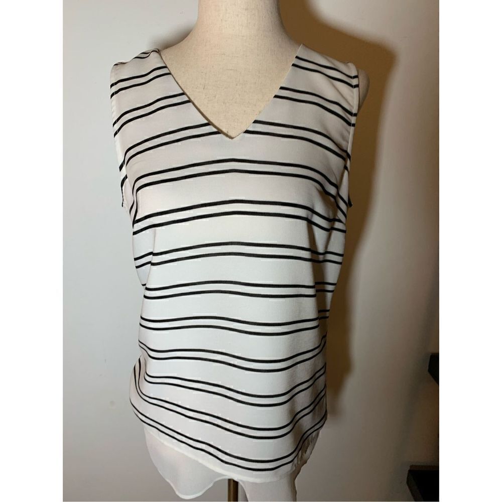 White House black maker white stripped shirt size 6